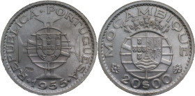 Portugal
República Portuguesa (1910-Present)
Prova 20 Escudo Moçambique 1955
AG: E8.02 9.99g
Extremely Fine