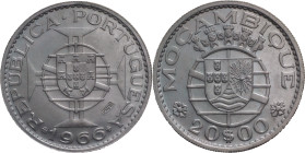 Portugal
República Portuguesa (1910-Present)
Prova 20 Escudo Moçambique 1966
AG: E8.04 10.01g
Extremely Fine