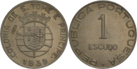 Portugal
República Portuguesa (1910-Present)
Prova 1 escudo S. Tomé e Príncipe 1939
AG: E4.01 7.93g
Extremely Fine