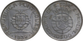 Portugal
República Portuguesa (1910-Present)
Prova 10 escudos S. Tomé e Príncipe 1939
AG: E7.01 12.51g
Extremely Fine
