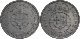 Portugal
República Portuguesa (1910-Present)
Prova 10 escudos S. Tomé e Príncipe 1971
AG: E7.03 9.00g
Extremely Fine