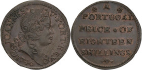 Portugal
Monetary weights referring to Portuguese currency
Possibly English Origin 1746 - Weight to " Half Peça" AG: 27 (date variant) 7.13g
Very Fine...