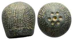 ANCIENT BYZANTINE THIMBLE.(9th-110th century).Ae.

Condition : Good very fine.

Weight : 42.7 gr
Diameter : 25 mm