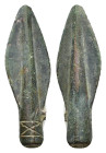 ANCIENT ROMAN BRONZE ARROW HEADS.(Circa 2th Century).Ae.

Condition : Good very fine.

Weight : 5.06 gr
Diameter : 40 mm