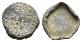 ITALY.THERIAC BOX SEAL.(16th-17th).VENICE.Pb.

Condition : Good very fine.

Weight : 8.2 gr
Diameter : 24 mm