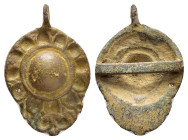 BYZANTINE BRONZE PENDANT.(8th-10th century).Ae.

Condition : Good very fine.

Weight : 9.9 gr
Diameter : 42 mm