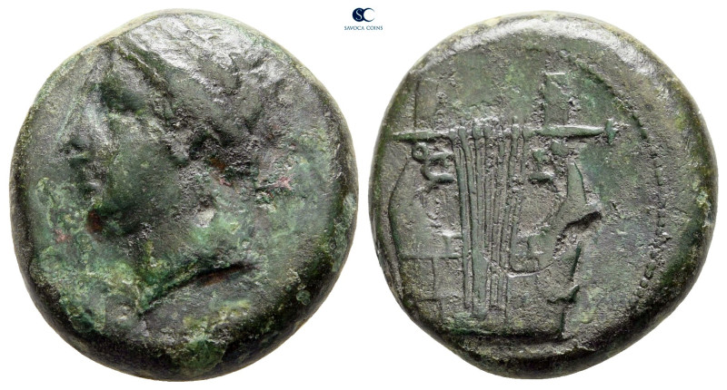 Sicily. Adranon circa 339-317 BC. 
Litra Æ

20 mm, 8,17 g

Laureate head of...