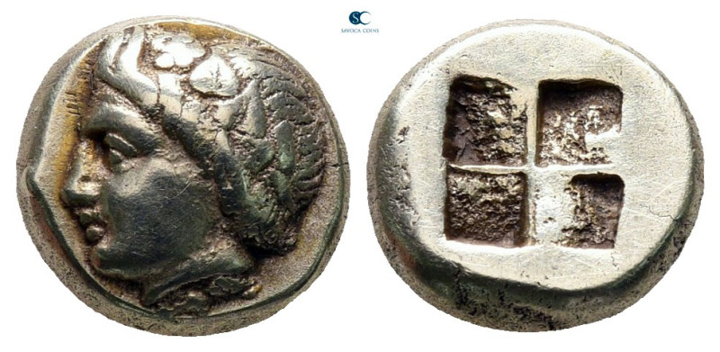 Ionia. Phokaia circa 400 BC. 
Sixth Stater or Hekte EL

10 mm, 2,54 g

Head...