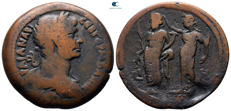 Egypt. Alexandria. Trajan AD 98-117. Dated RY 18=AD 114/5
Drachm Æ

34 mm, 17...