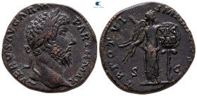 Lucius Verus AD 161-169. Rome. Sestertius Æ