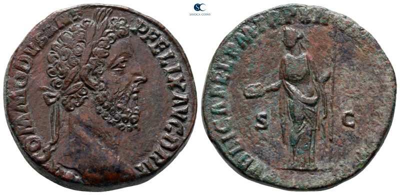 Commodus AD 177-192. Rome
Sestertius Æ

30 mm, 23,68 g

M COMMODVS ANT P FE...