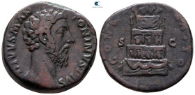 Divus Marcus Aurelius after AD 180. Rome. Sestertius Æ