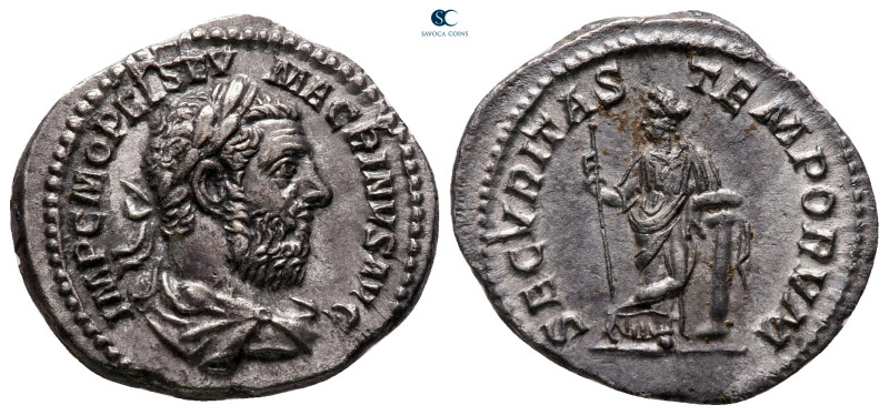 Macrinus AD 217-218. Rome
Denarius AR

20 mm, 2,88 g

IMP C M OPEL SEV MACR...