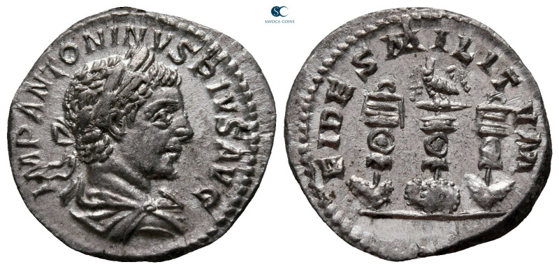 Elagabal AD 218-222. Rome
Denarius AR

19 mm, 3,13 g

IMP ANTONINVS PIVS AV...