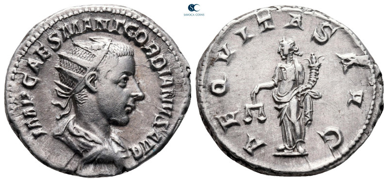 Gordian III, as Caesar after AD 238. Rome
Antoninianus AR

23 mm, 4,97 g

I...