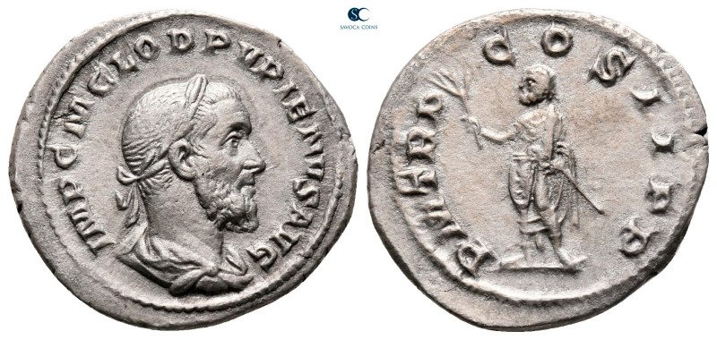 Pupienus AD 238. Rome
Denarius AR

20 mm, 2,50 g

IMP C M CLOD PVPIENVS AVG...