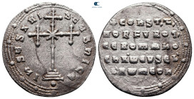 Constantine VII Porphyrogenitus with Romanus II AD 913-959. Constantinople. Miliaresion AR