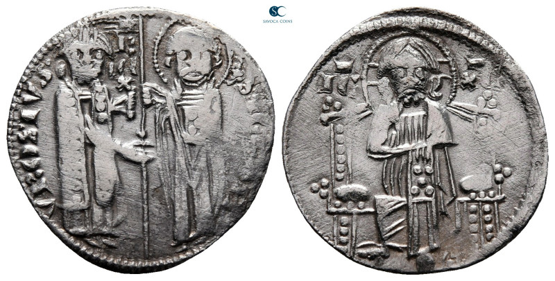 Serbia. Stefan Uros II Milutin AD 1282-1321. 
Dinar AR

21 mm, 2,04 g

S ST...