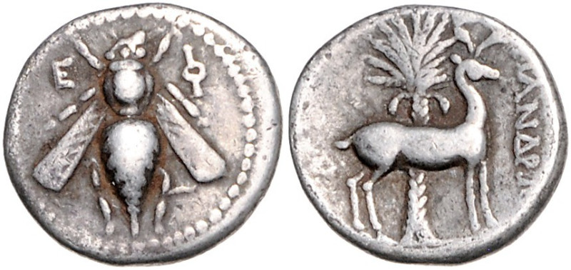 KLEINASIEN, IONIEN / Stadt Ephesos, AR Drachme (202-133 v.Chr.). Biene, E-PH. Rs...