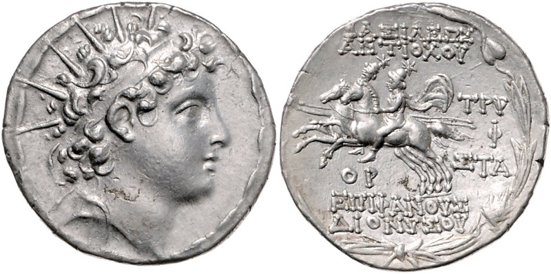 Seleukidisches Reich, Antiochos VI. Dionysos, 145-142 v.Chr., AR Tetradrachme. K...