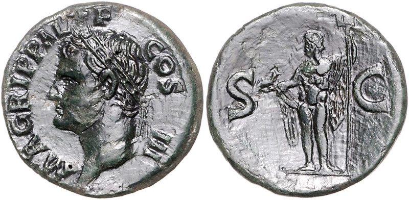 RÖMISCHES REICH, Augustus, 27 v.-14 n.Chr., AE As, Rom. Kopf des Augustus mit Co...