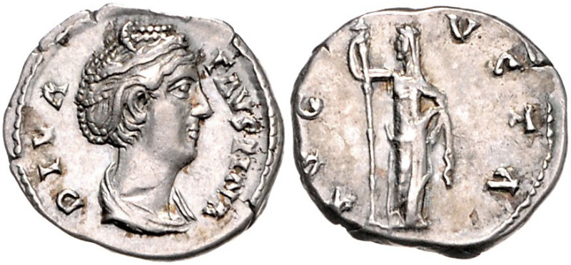 RÖMISCHES REICH, Faustina I., Gemahlin des Antoninus Pius, +141, AR Denar, Rom. ...