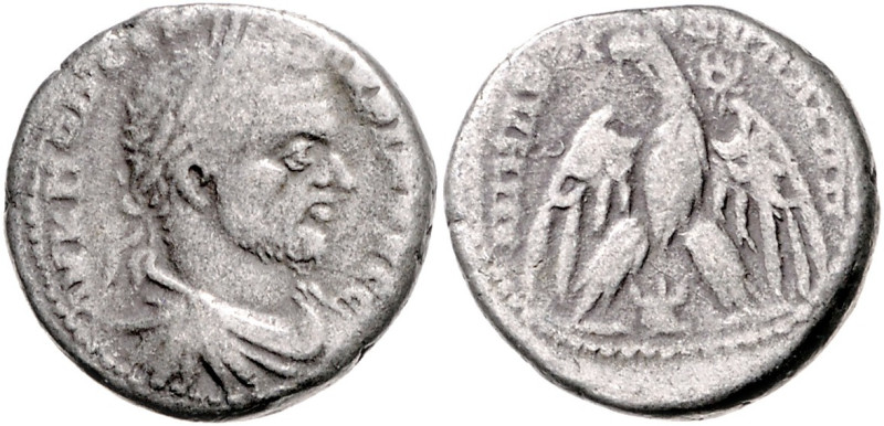 RÖMISCHES REICH, Macrinus, 217-218, Bil.-Tetradrachme, Phoenicia, Stadt Byblos. ...