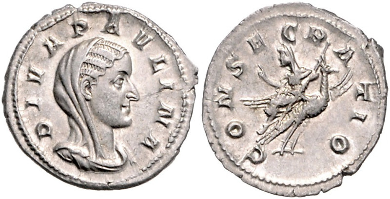 RÖMISCHES REICH, Paulina, Gemahlin des Maximinus I., 235-236, AR Denar, Rom. Büs...