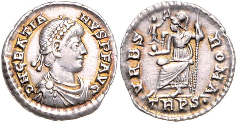 RÖMISCHES REICH, Gratian, 367-383, AR Siliqua (367-375), TRPS. =Trier. Drap. und...