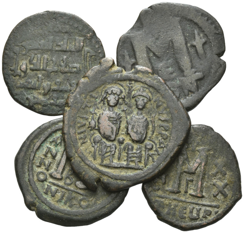 BYZANTINISCHES REICH, Justin II., 565-578, AE Follis Jahr 6 =570, NIKO =Nikomedi...