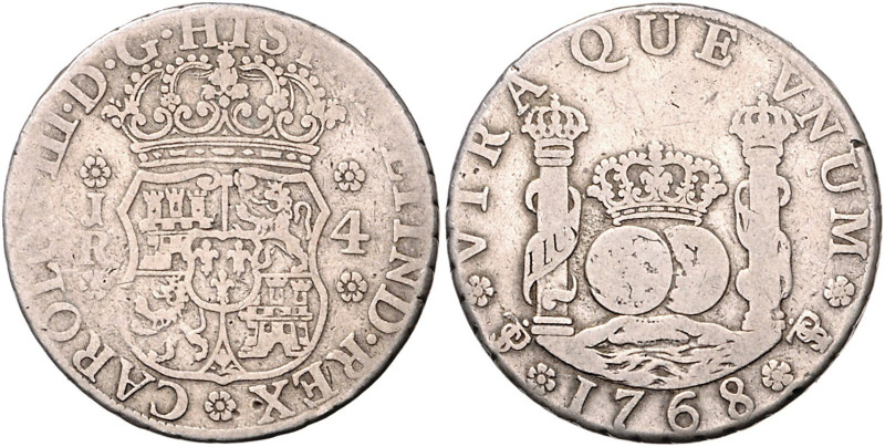 BOLIVIEN, Karl III., 1759-1788, 4 Reales 1768 PTS JR, Potosi. 13,04g.
ss/s
KM ...