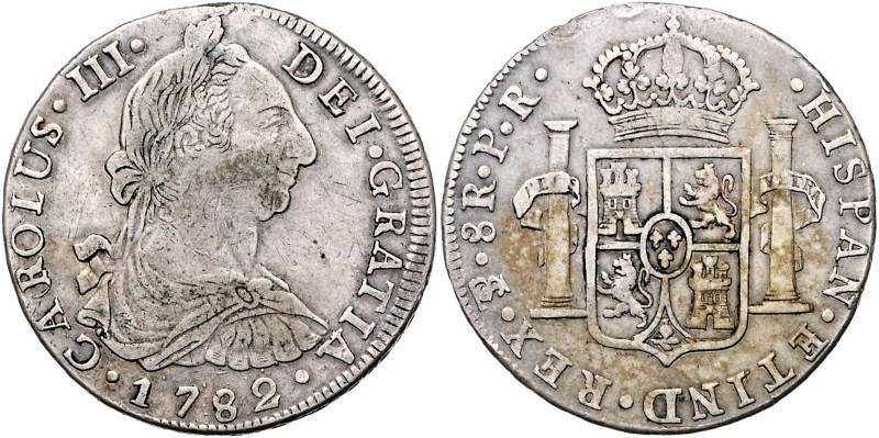 BOLIVIEN, Karl III., 1759-1788, 8 Reales 1782 PTS PR, Potosi. 26,81g. Erworben 1...