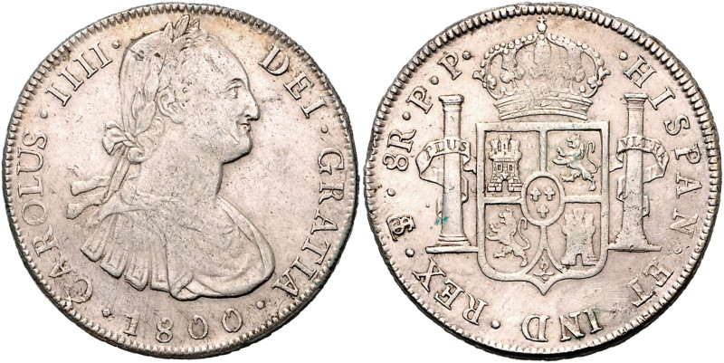 BOLIVIEN, Karl IV., 1788-1808, 8 Reales 1800 PTS PP, Potosi. 26,59g. Erworben 10...