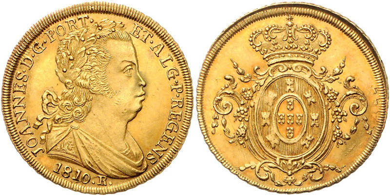 BRASILIEN, Johannes, Prinzregent, 1805-1818, 6400 Reis 1810 R, Rio de Janeiro. 1...