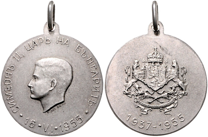 BULGARIEN, Simeon II., 1943-1946, Tragb. Silbermed. von Pilar 1955 a.s. Volljähr...