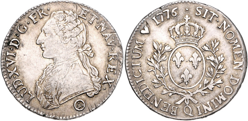 FRANKREICH, Ludwig XV., 1715-1774, Ecu aux lauriers 1776 Q, Perpignan. 28,99g.
...