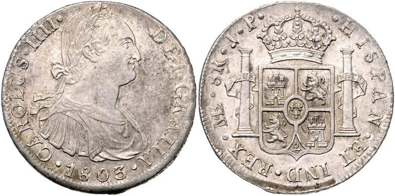 PERU, Carlos IV., 1788-1808, 8 Reales 1803 LIMAE JP, Lima. 26,79g. Erworben 10/0...