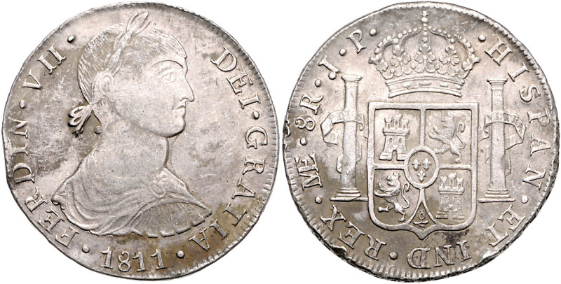 PERU, Ferdinand VII., 1808-1822, 8 Reales 1811 LIMAE JP, Lima. 26,90g. Erworben ...