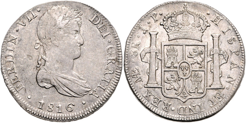 PERU, Ferdinand VII., 1808-1822, 8 Reales 1816 LIMAE JP, Lima. 27,40g. Erworben ...