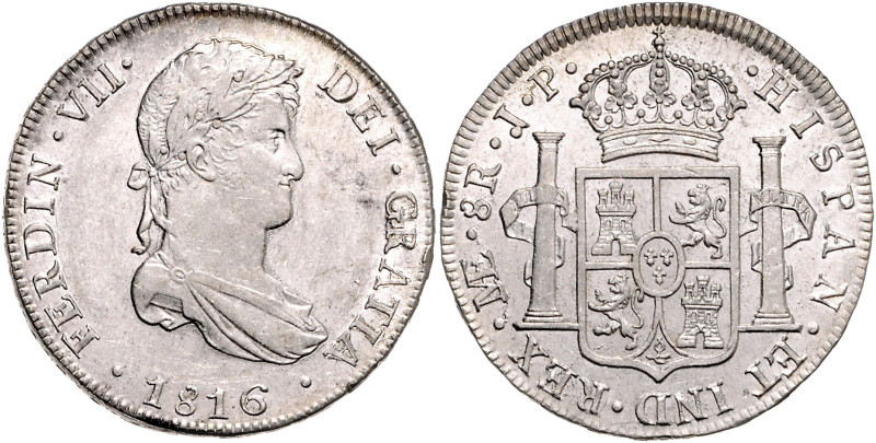 PERU, Ferdinand VII., 1808-1822, 8 Reales 1816 LIMAE JP, Lima. 27,20g. Erworben ...