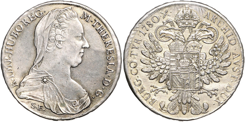 HAUS HABSBURG, Maria Theresia, 1740-1780, Konventionstaler 1780 S.F. Nachprägung...