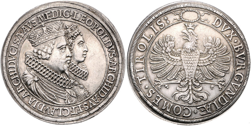 TIROL, Leopold Erzherzog, 1619-1632, Doppelter Reichstaler o.J.(1626). Hochzeit ...