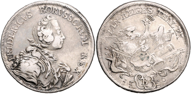 BRANDENBURG-PREUSSEN, Friedrich II. der Große, 1740-1786, Taler 1750 B, Breslau....