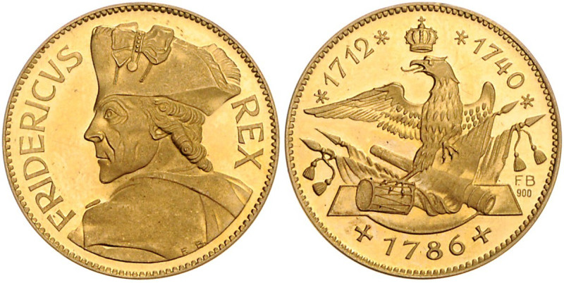 BRANDENBURG-PREUSSEN, Friedrich II. der Große, 1740-1786, Goldmed. (.900) o.J. (...