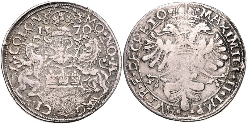 KÖLN, STADT, Taler 1570. Mit Titel Maximilian II. 27,92g.
f.ss
Dav.9155; Noss ...