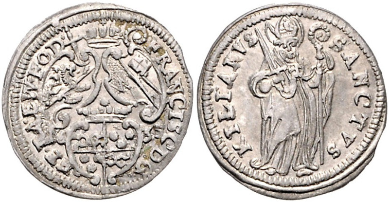 WÜRZBURG, BISTUM, Franz von Hatzfeld, 1631-1642, Schilling 1635. 1,33g.
vz
Hel...