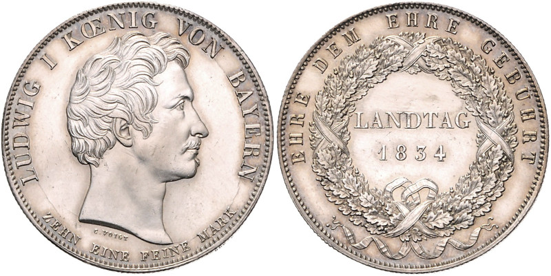 BAYERN, Ludwig I., 1825-1848, Geschichtstaler 1834. Landtag.
vz-st
AKS 130; T....