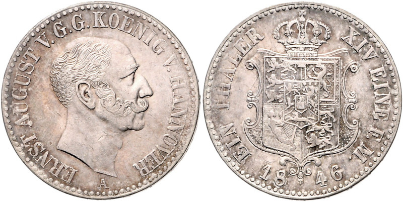 HANNOVER, Ernst August, 1837-1851, Taler 1846 A.
vz/st
AKS 105; T.164; Dav.673