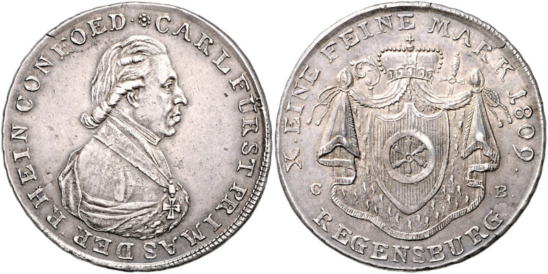 REGENSBURG, FÜRSTENTUM, Carl von Dalberg, 1804-1810, Konventionstaler 1809.
vz+...