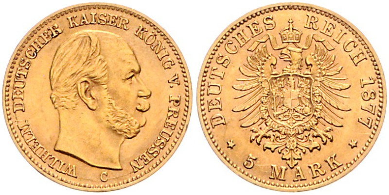 PREUSSEN, Wilhelm I., 1861-1888, 5 Mark 1877 C.
f.st
J.244